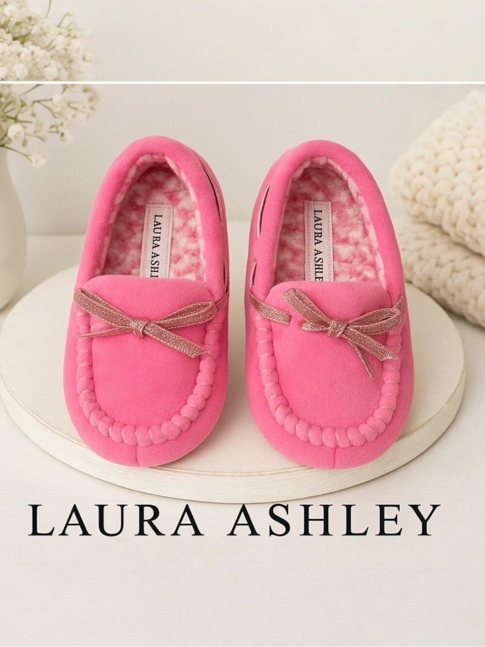 Laura Ashley Faux Suede Slippers Sz. S (11-12)